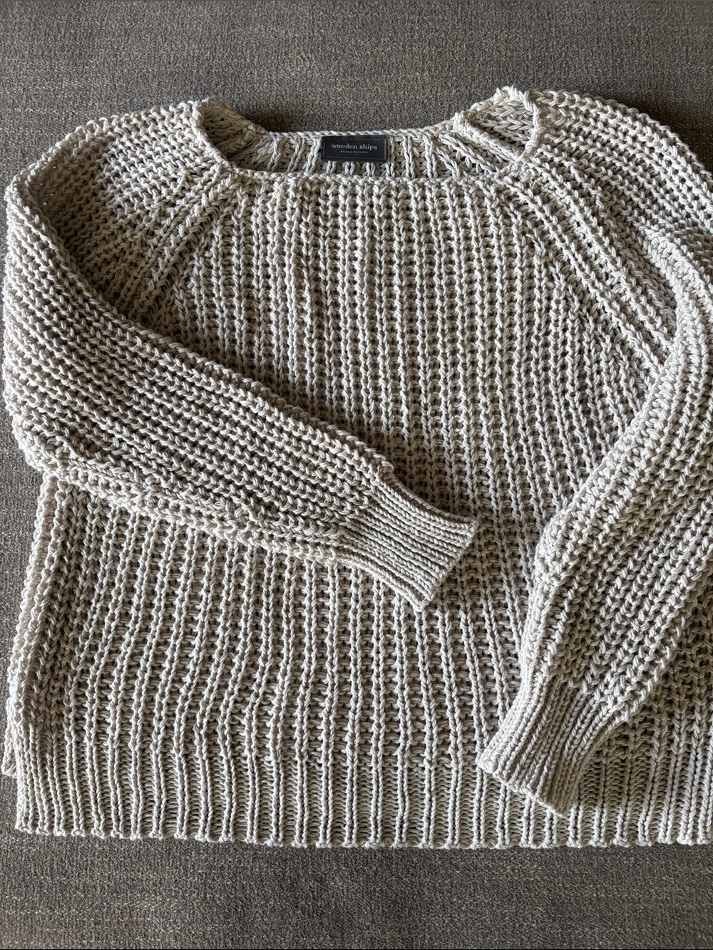 WOODEN SHIPS Chunky Knit Boutique Crop Sweater Size Small Medium